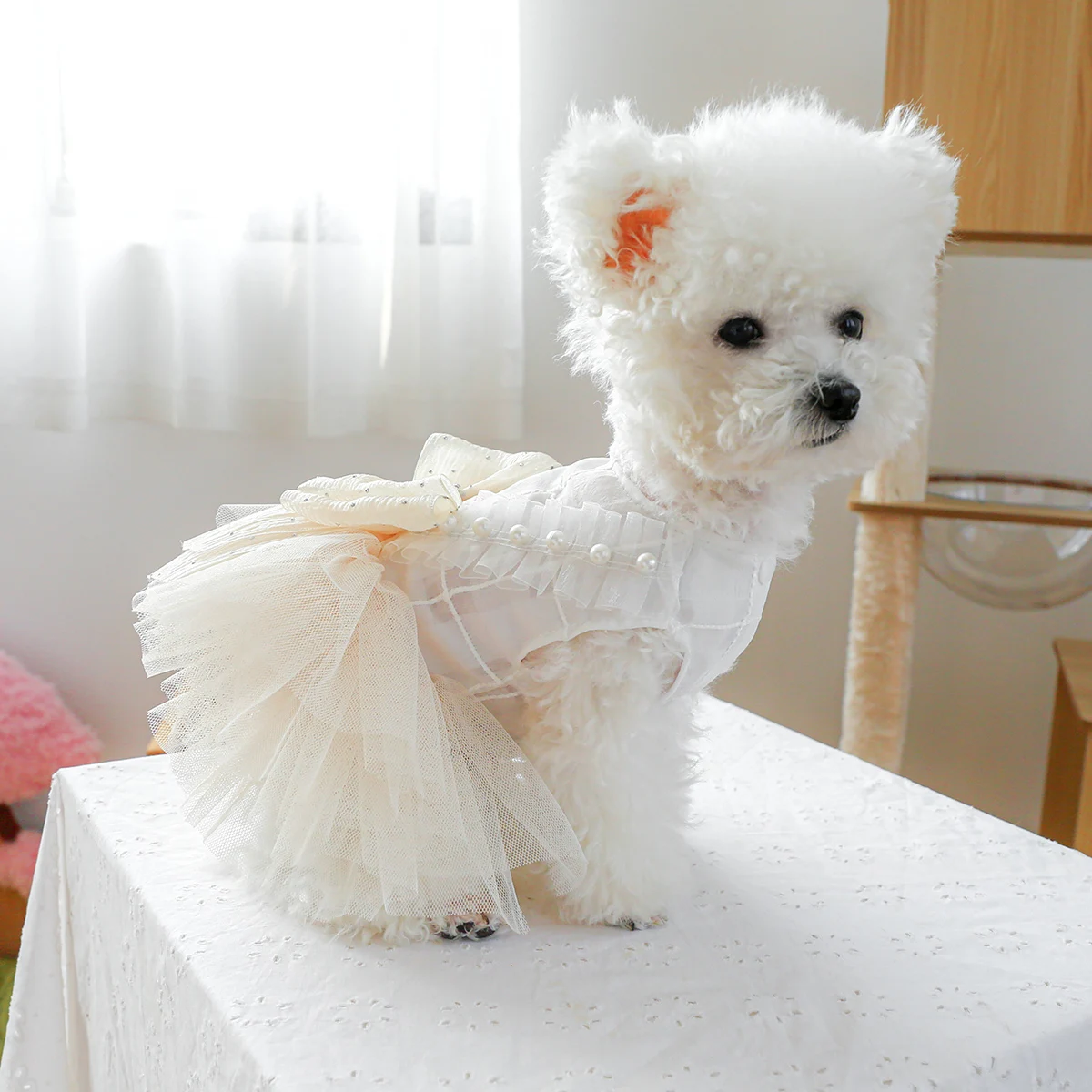 1PC Pet Clothing Dog and Cat Summer Thin White Wedding Dress Princess Dress Suitable for Small and Medium sized Dogs