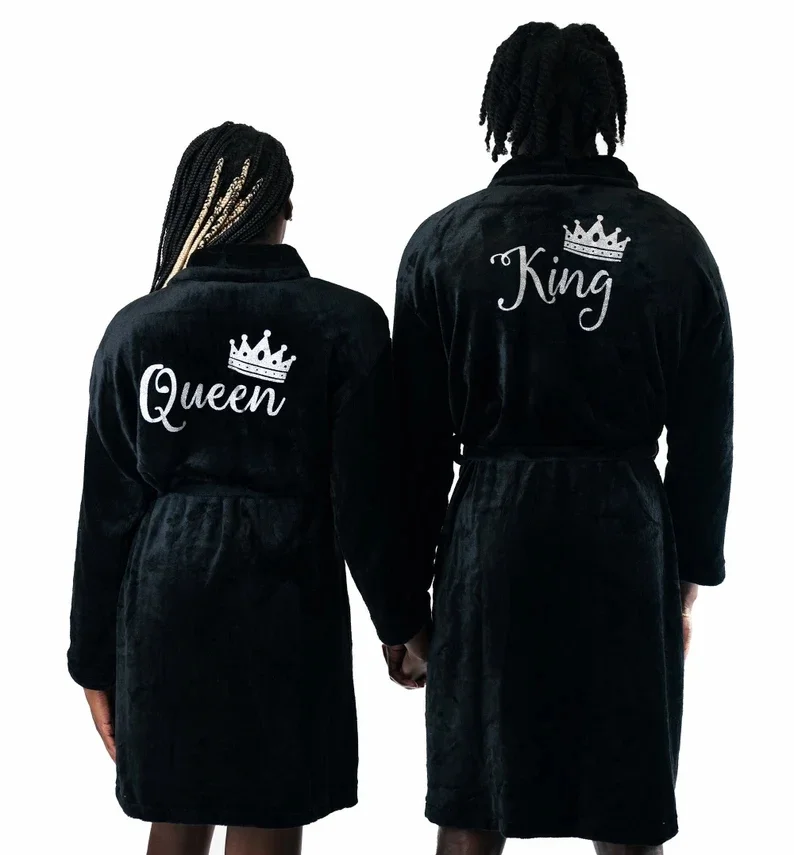 Customized Honeymoon Robes Couples Spa Robes Gift Bride And Groom Gift Mr Mrs Bathrobes Flannel Anniversary King Queen Bathrobes