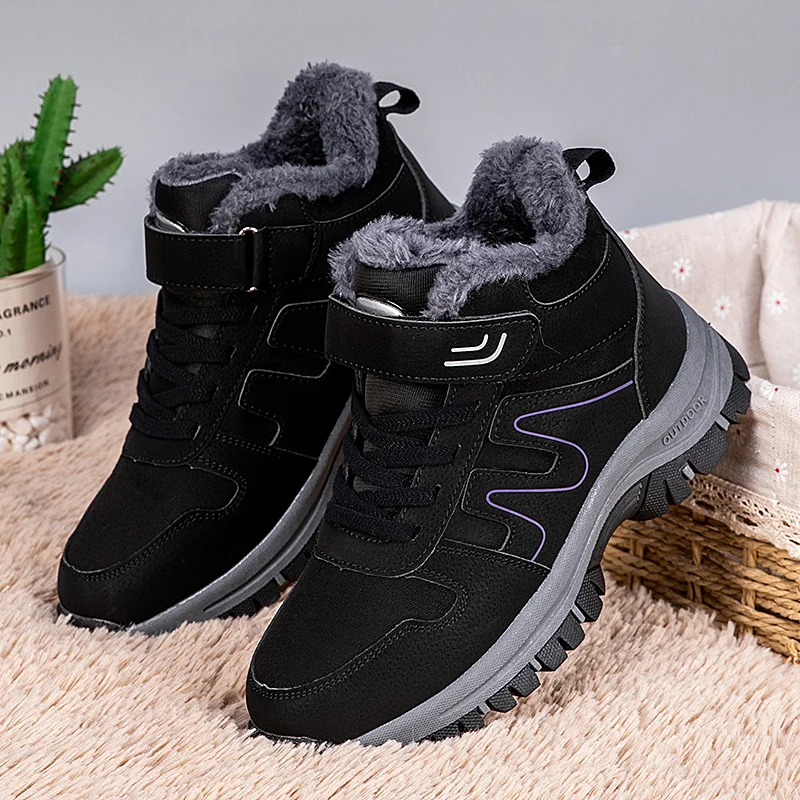YRZL Men's Warm Shoes Thermal Waterproof Anti Slip Winter Hiking Boots Mens Outdoor Boots Comfortable Non Slip Sports Footwear