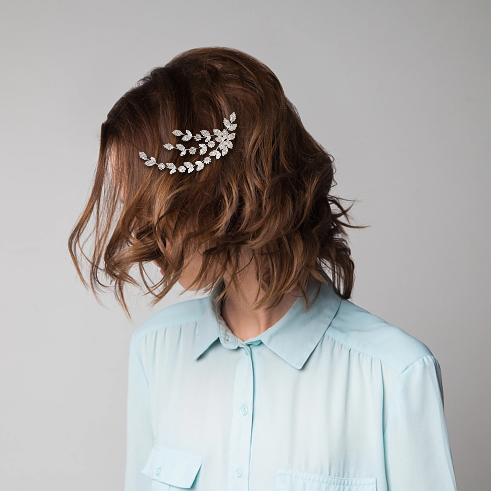 

Rhinestone Hair Clip For Women Bridal Wedding Styling Tool Durable Alloy Decorative Hair Clips Party Banquet Use Small Hairpin