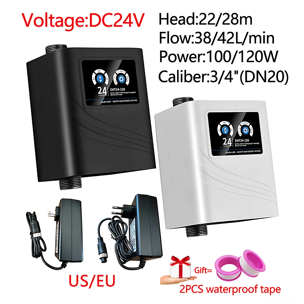 

DC24V Flow: 38/42L/min Head: 22/28m Power: 100/120W Water Pump Shower Household Boost Water Pump Timed Boost DN20 50/60HZ EU US