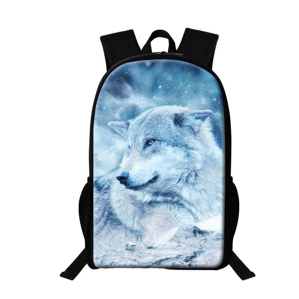 Wolf Grey 3d Print Schooltas Voor Tienerjongens Meisjes Boekentassen Basisschool Tassen Kinderen Rugzak Student Casual Knapzakken 16 Inch