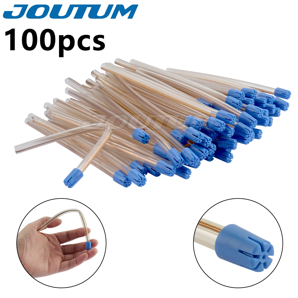 100 Pcs Disposable Saliva Ejector Dental Low Volume Suction Tips Aspirator Tube Spray Nozzles Oral Care Tool Dentistry Materials