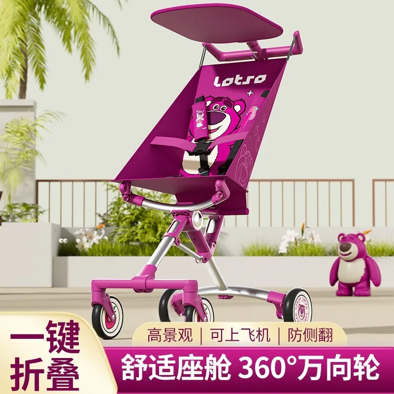 

Strawberry Bear Mickey Pocket Car Travel Lightweight Baby Cart Folding