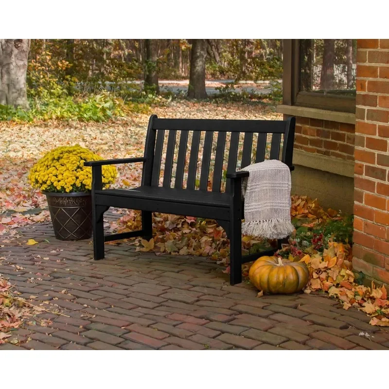 POLYWOOD GNB48BL Vineyard Bench Resistant to moisture, stains, and fading, POLYWOOD furniture is built