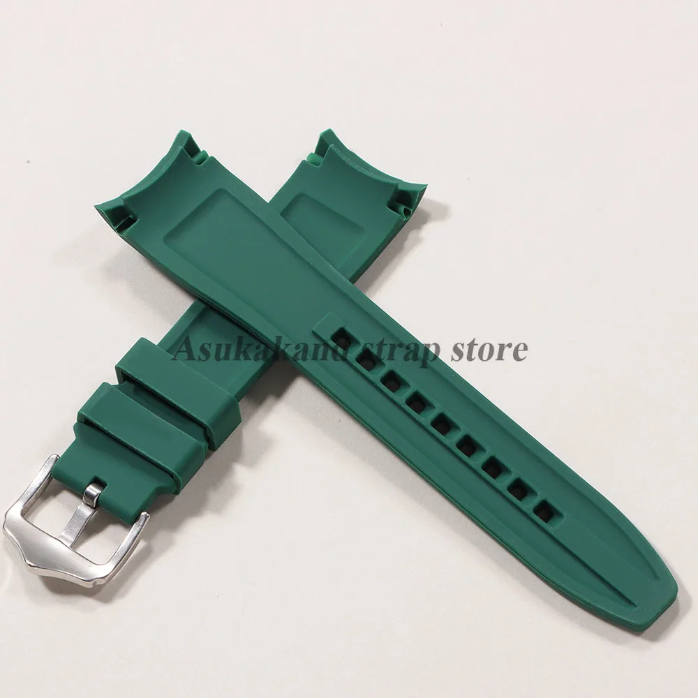 المطاط حزام منحني نهاية حزام (استيك) ساعة 20 مللي متر 22 مللي متر ل أوميغا Moonswatch ل سواتش ل Seiko سيليكون سوار ل رولكس الرجال معصمه