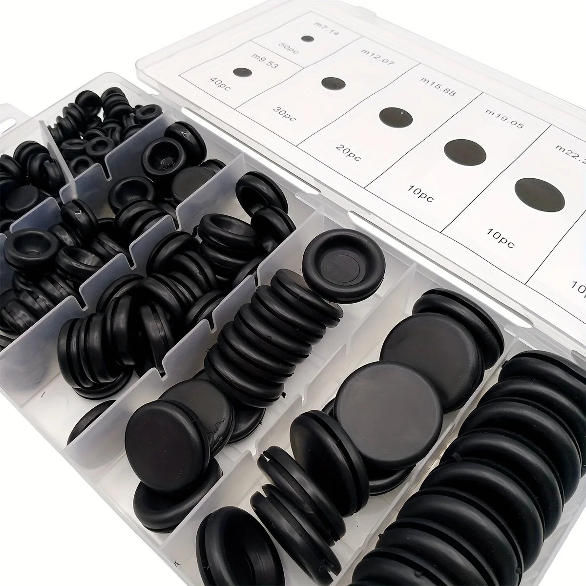 170PCS Boxed Single-Sided Rubber Coil Protector, Lead Ring, Passing Ring, and Sealing Ring Set