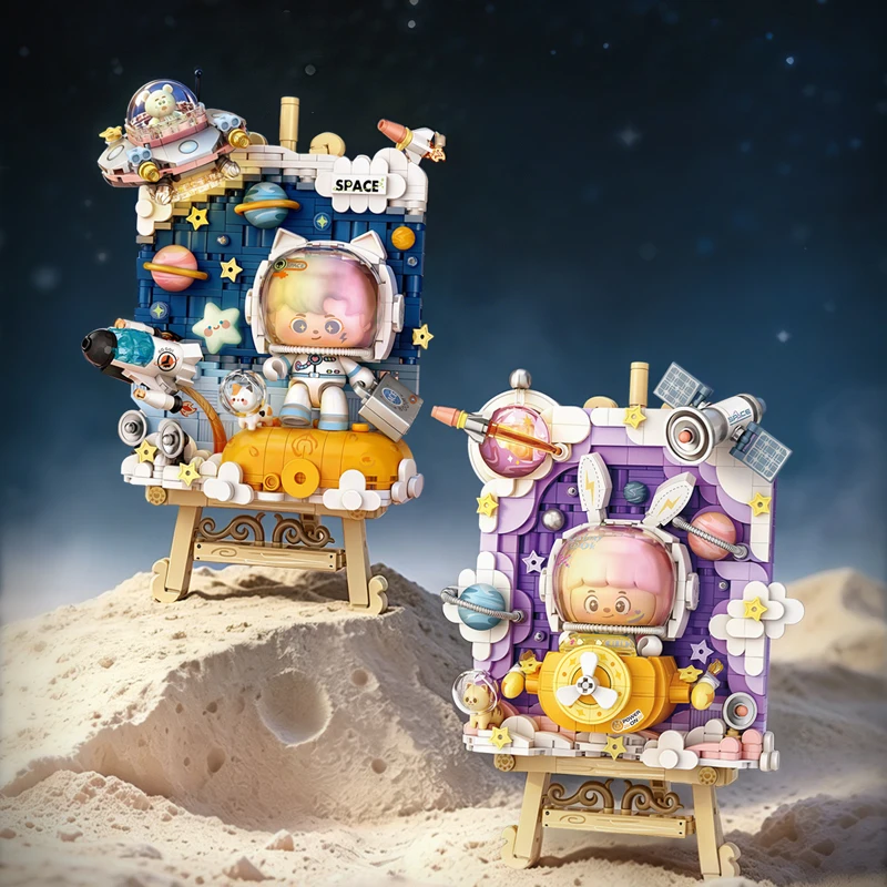 LOZ Space Series Astronaut 3D Painting Home Decor Creative Ornament Building Blocks Toys Educational Building Toys Birthday Gift