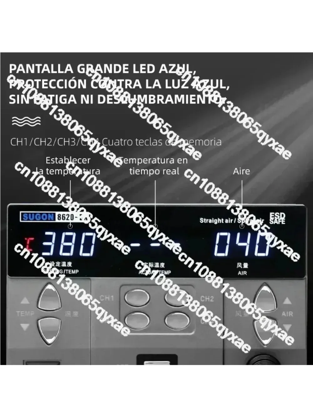 

1300W Hot Air Rework Station, BGA Rework Tool, Digital Temperature Control, Curved Nozzle, 862DX Soldering Station, SMD Repair