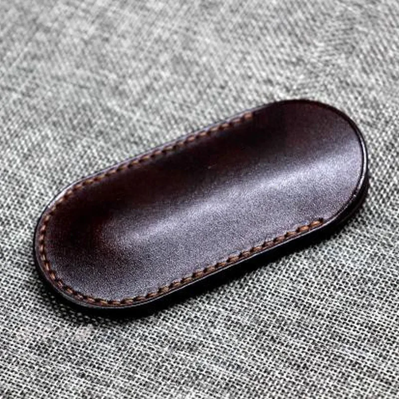 Customized Vegetable Tanned Cowhide Folding Knife Cowhide Cover Leather Scabbard For Outdoor Tool 58MM 84MM 91MM Shell