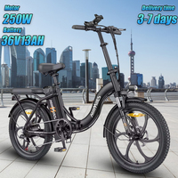 HillMiles MilePort 1 Folding Electric Bike 250W 36V13AH Adult City Electric Bicycle 20*3.0 Inch Tire 100km Range Powerful E-bike