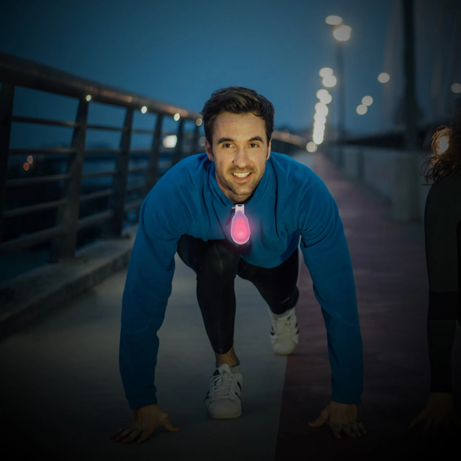 

Ultra-Bright LED Clip-On Safety for Running Cycling Hiking Clothes Hand Flashlight Durable Silicone Hands-Free Emergency Lamp