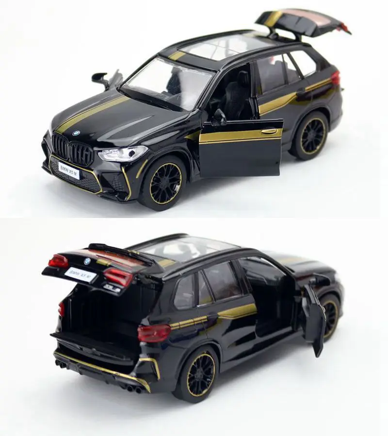 1:32 BMW X5 M X7 High Simulation Diecast Metal Alloy Model car Pull Back Sound Light Car Children Gift Collection