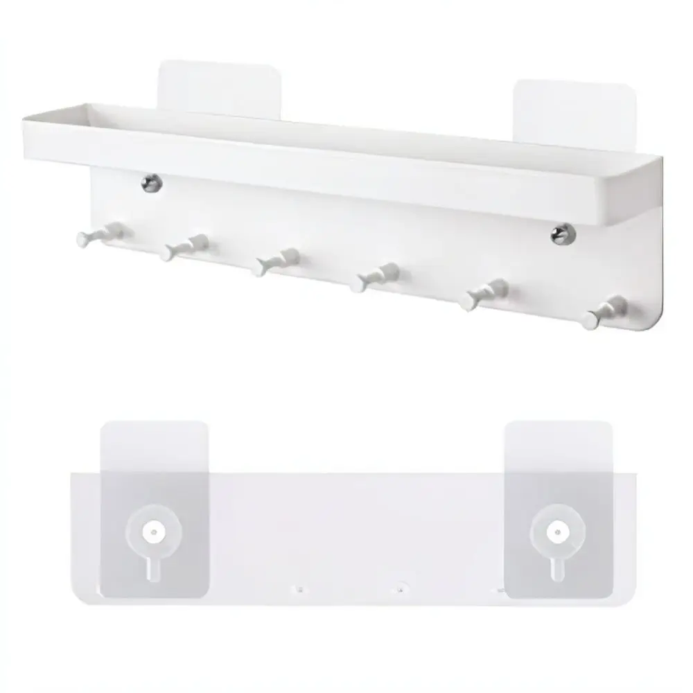 Decorative Metal Wall Key Rack With Storage Tray Minimalist Mail Organizer Hanging Hooks For Entryway Home Office Wall