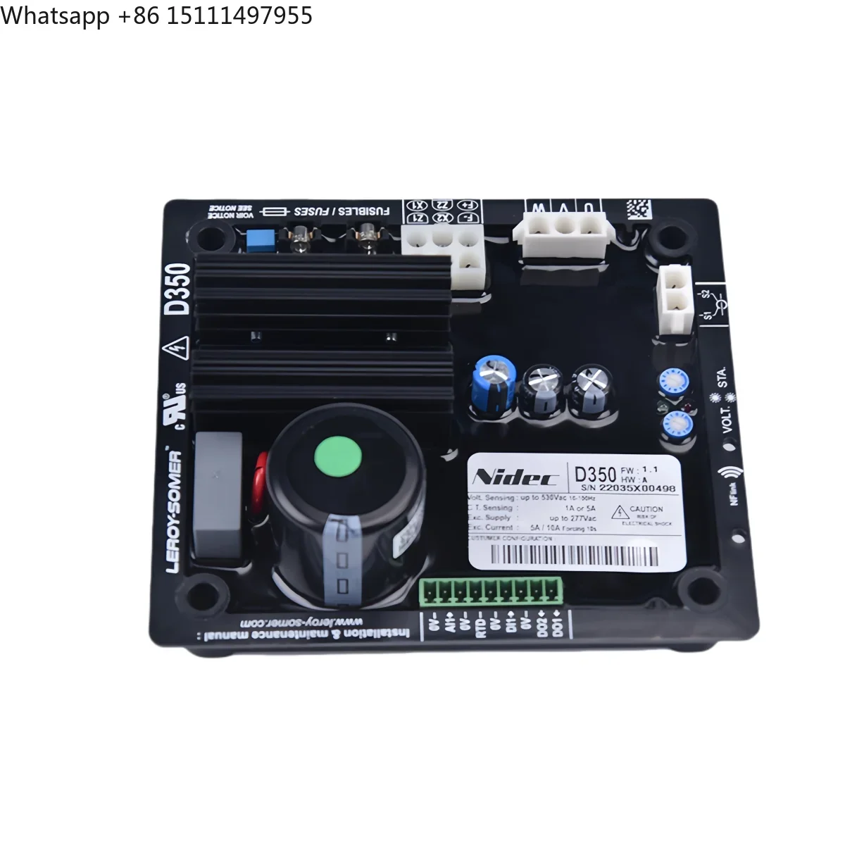 Original Automatic Voltage Regulator Control Module D350 AVR Steel Spare Parts for Lorey Somer D350 Generator Direct Replacement