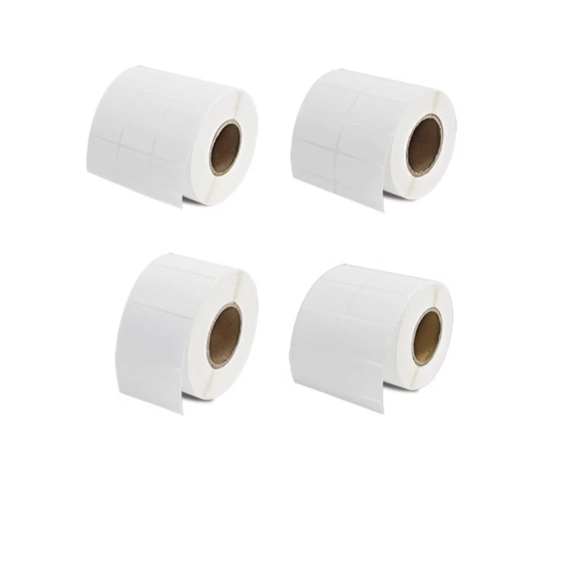 Waterproof White PP Vinyl 35 40 45mm Width Thermal Transfer Print Blank Barcode Labels Adhesive Label Sticker