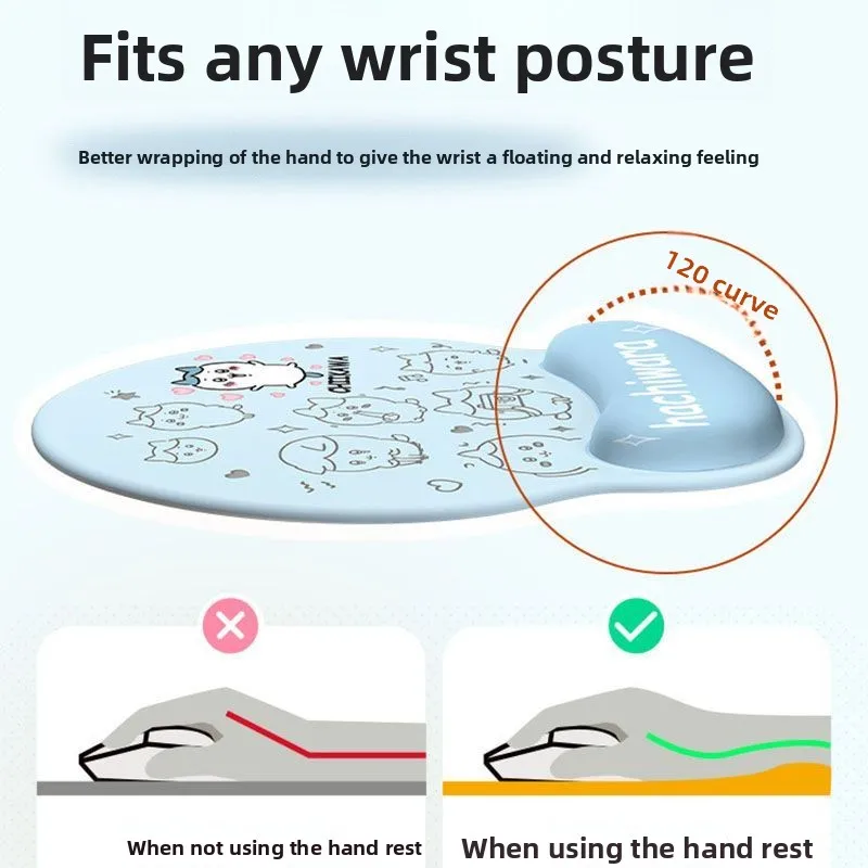 Chiikawa Wrist Rest Mouse Pad High‑Appearance Keyboard Wrist Support Desk Mat For Men Women Office Computer Desktop Accessory view 6