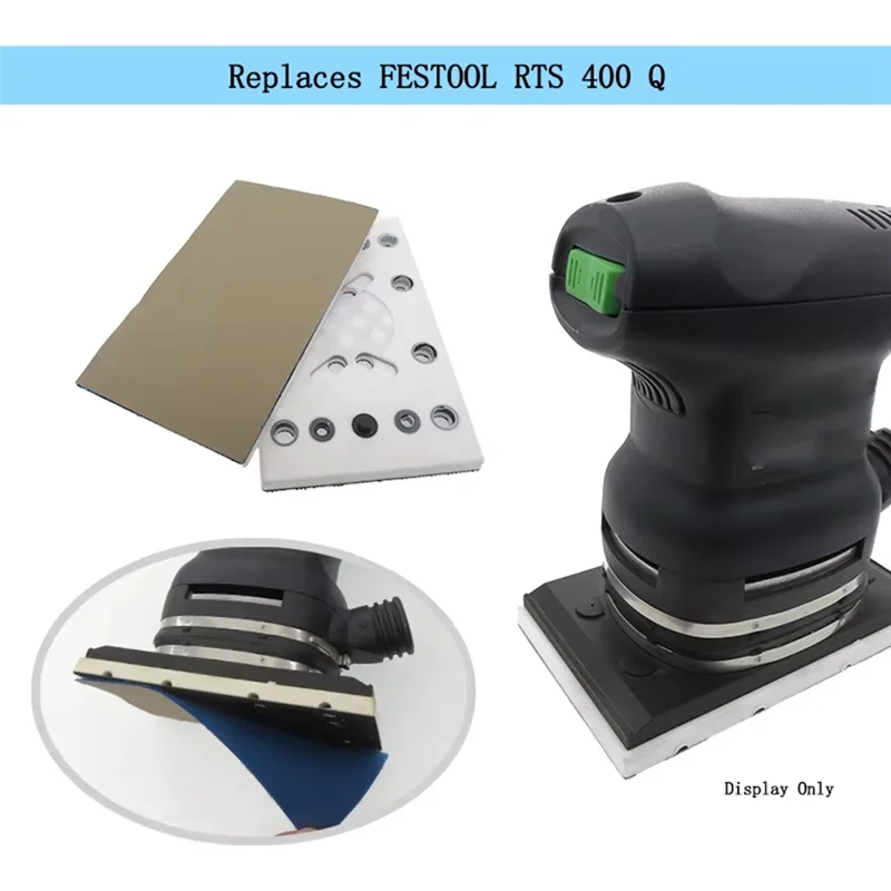 A74E-Pelat Pengganti 130X80mm Hook And Loop Sanding Pad 12 Lubang Untuk Festool RTS 400 REQ Square Polishing Disc Sanding Pad