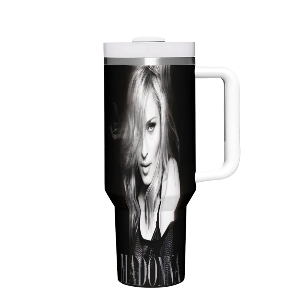 

Madonna 40 oz Tumbler with Handle and Straw Lid,Stainless Steel Insulated Tumblers,Travel Coffee Mug Cup, Insulated Cup