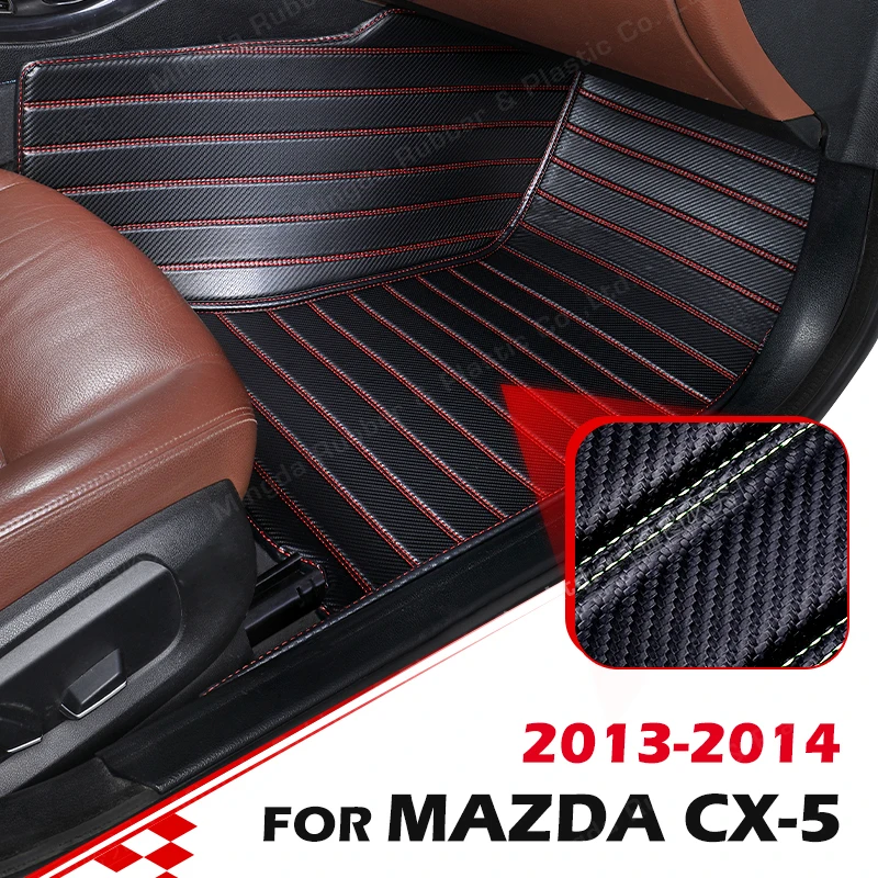 

Custom Carbon Fibre style Floor Mats For Mazda CX-5 2013 2014 Foot Carpet Cover Automobile Interior Accessories