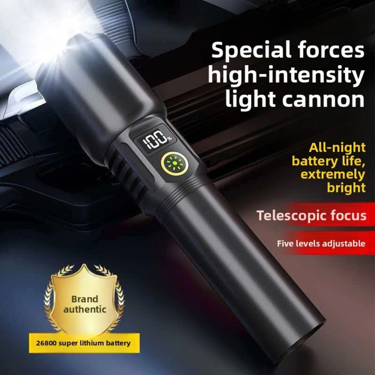 

Ultra strong light long-range rechargeable flashlight for outdoor patrol, spotlight zoom aurora cannon, large floodlight laser c