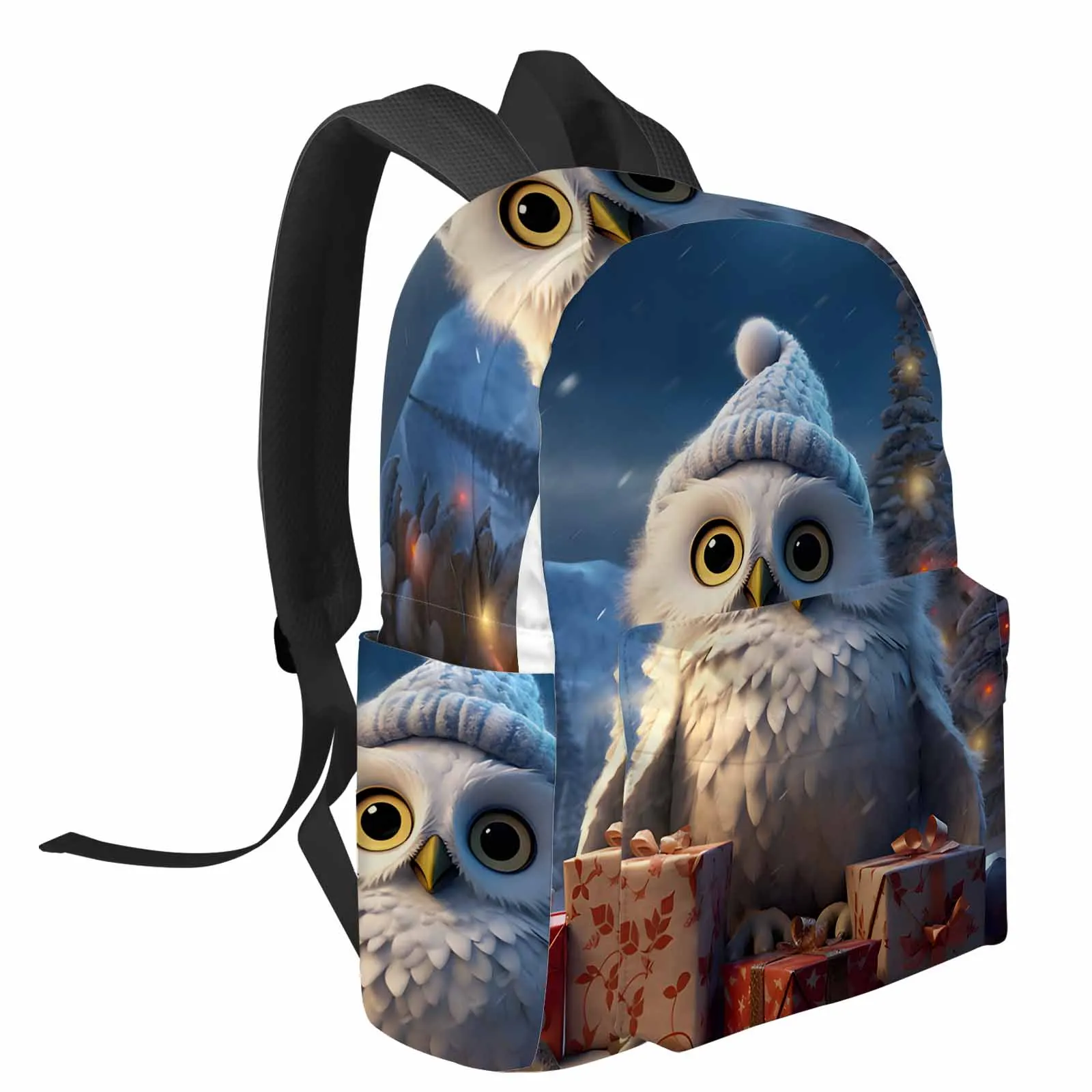 Christmas Gift Christmas Tree Owl Backpack School Bags for Teenagers Students Laptop Bag Women's Casual Travel Backpack