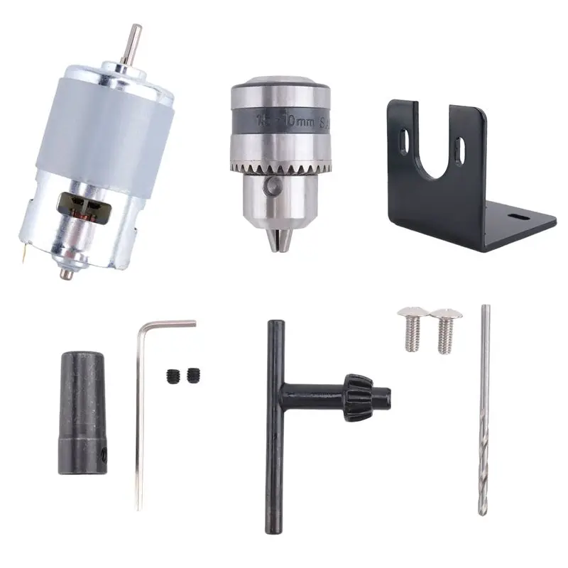 

A36T-775 Motor 10000Rpm DC 12V Lathe 775 Motor With Mini Hand Drill Chuck And Milling Machine Mounting Bracket