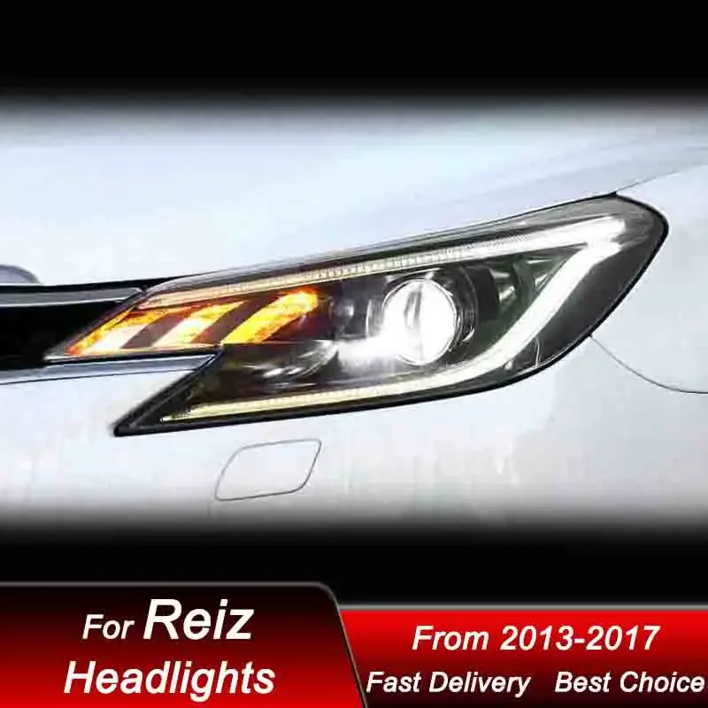 

Поп-автомобильные фары для Toyota REIZ 2013-2017, новый стиль, полностью светодиодный обновленный комплект аксессуаров для линз проектора с высокой настройкой