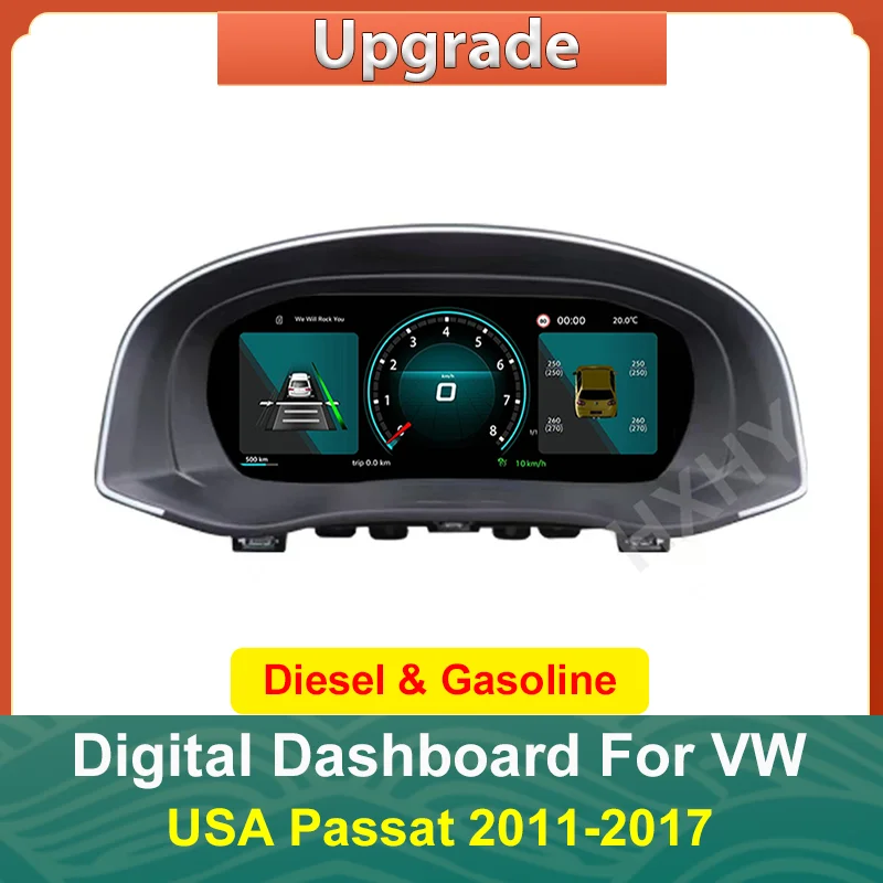 

Автомобильный ЖК-цифровой кластер с виртуальной кабиной SpeedMeter Dash Carplay для Volkswagen, США, американского Passat, экрана приборной панели