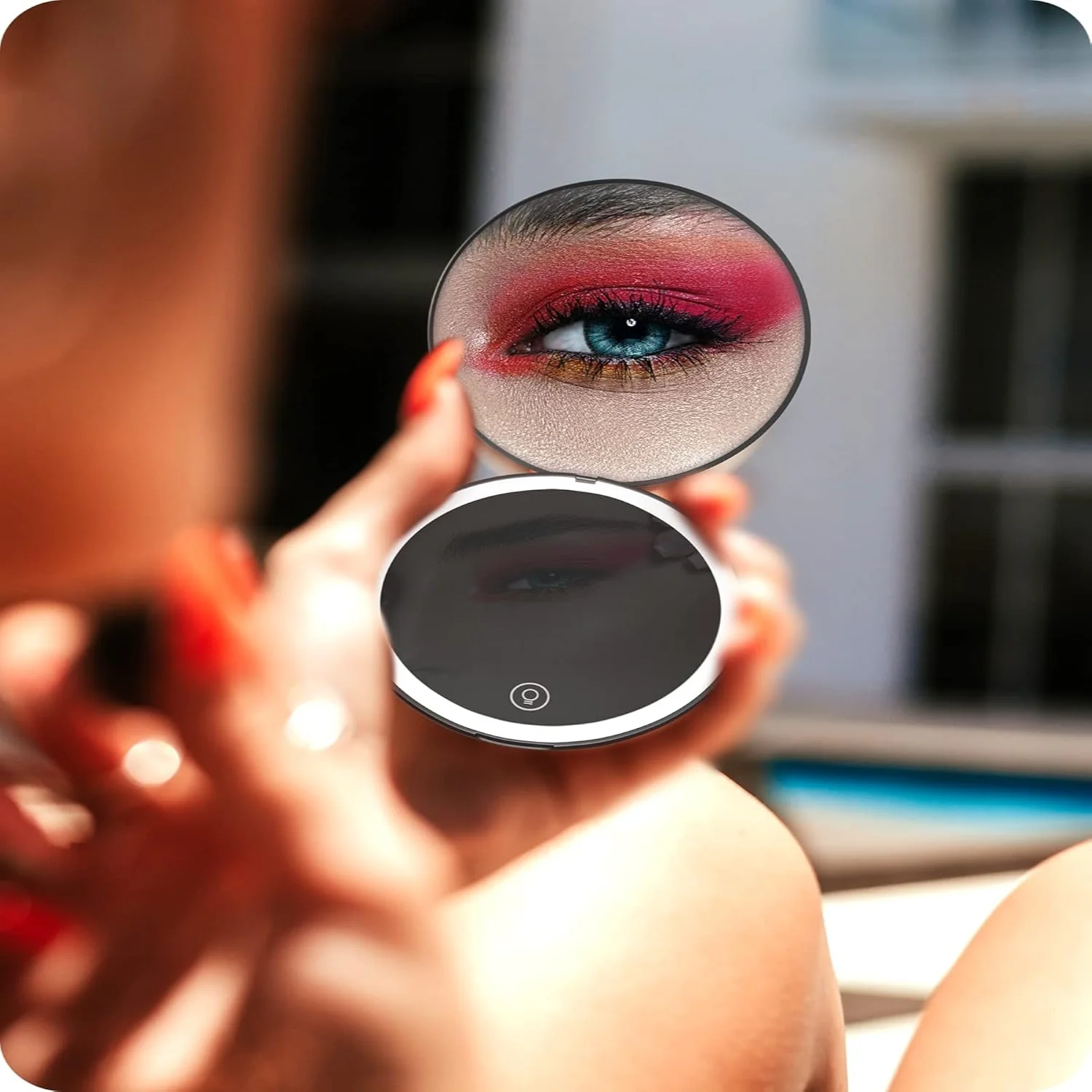 Compacte spiegel met licht voor portemonnees - Kleine reisspiegel - 1x/2x vergrote zakspiegel met licht, aan mijn dochter Compact M