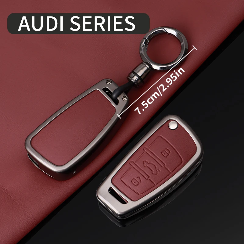 Metal Key Protective Case,For Audi A1 A3 A4 A5 A6 A7 Q3 Q5 Q7 S3 S4 S6 RS3 TT 8P 8L 8V C5 C6 - Remote Control Cover key gadgets view 3