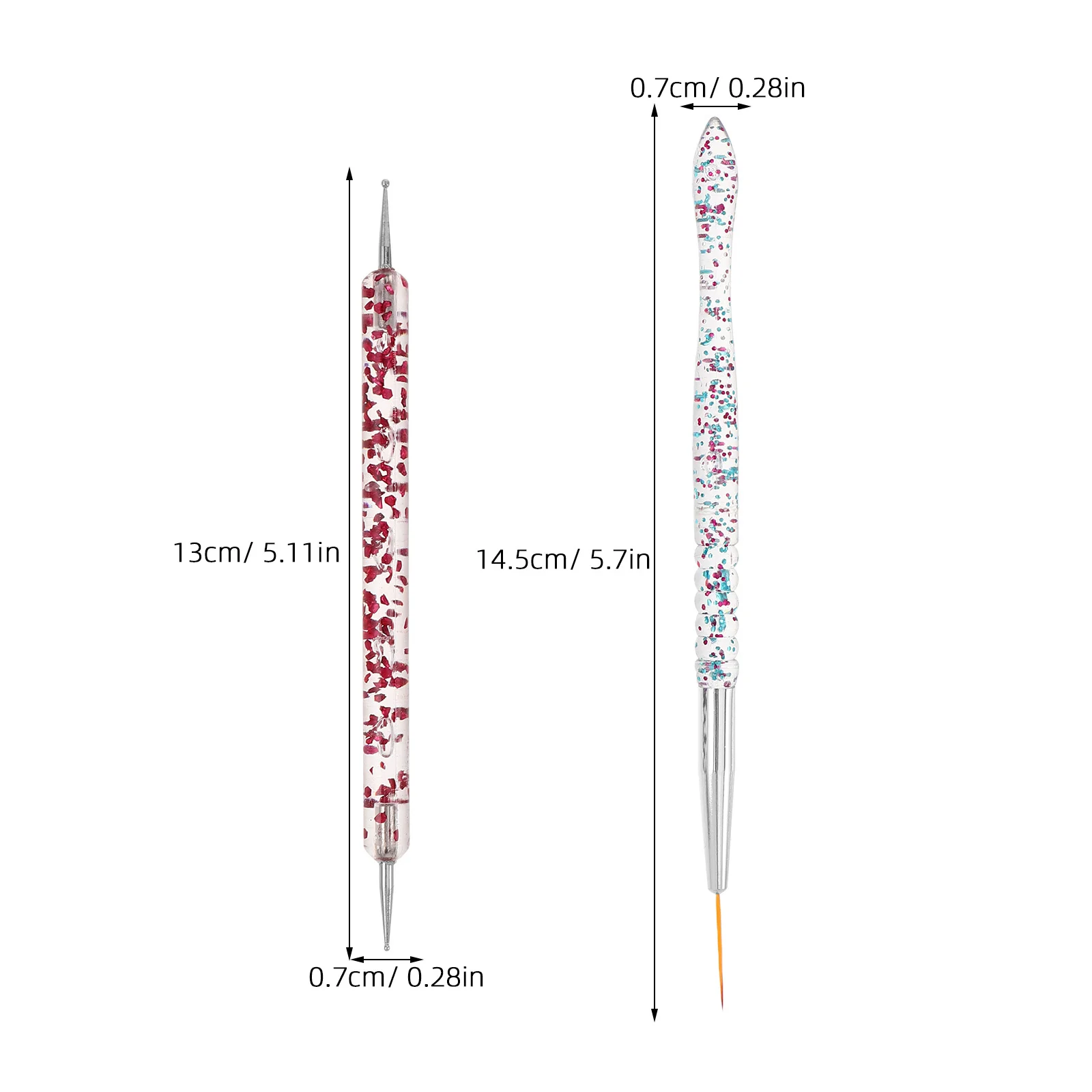 10 pezzi Set di strumenti artistici Penna punteggiata a doppia estremità per design manicure Penna floreale Strumenti durevoli per nail art per salone Disegno portatile per unghie