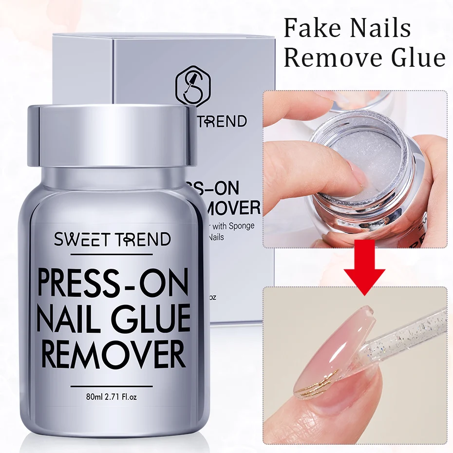 

1/2pcs 80ml Nail Glue Remover for Press on Nails Easy Removal Solid Adhesives Gel on False Nail Tips Remover Tools Nail Supplies