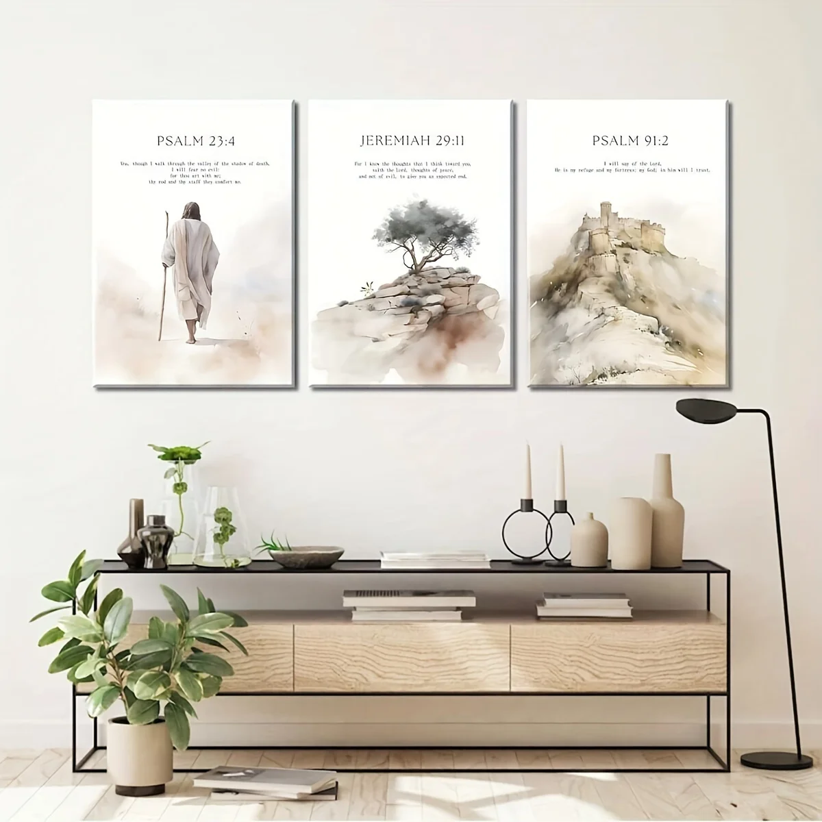 3pcs Unframed Jesus Wall Painting Christian Bible Verse Canvas Poster Print Minimalist Bible Story Bible Wall Painting Decor