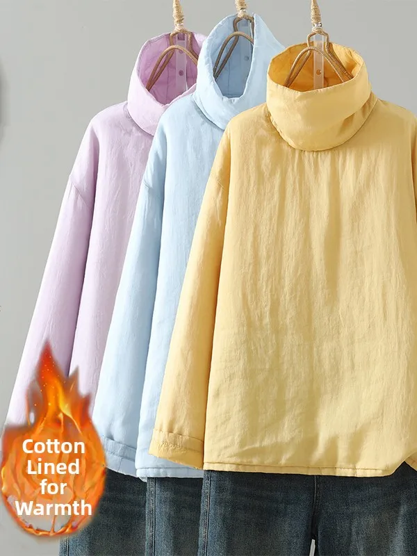 

Thiened Cotton Jaet простой дизайн с воротником теплая внутренняя одежда для женщин корейский Sle Long Sve однотонное зимнее пальто