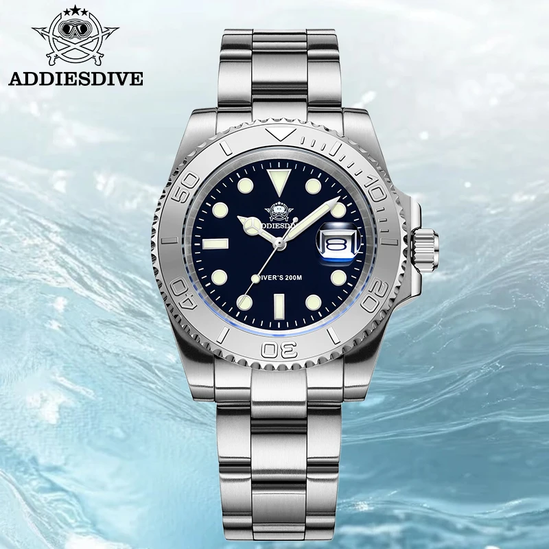

ADDIESDIVE Quartz Dive Watches For Men 41MM Waterproof 200m Wristwatch BGW9 Super Luminous Calendar Stainless Steel Diving Watch