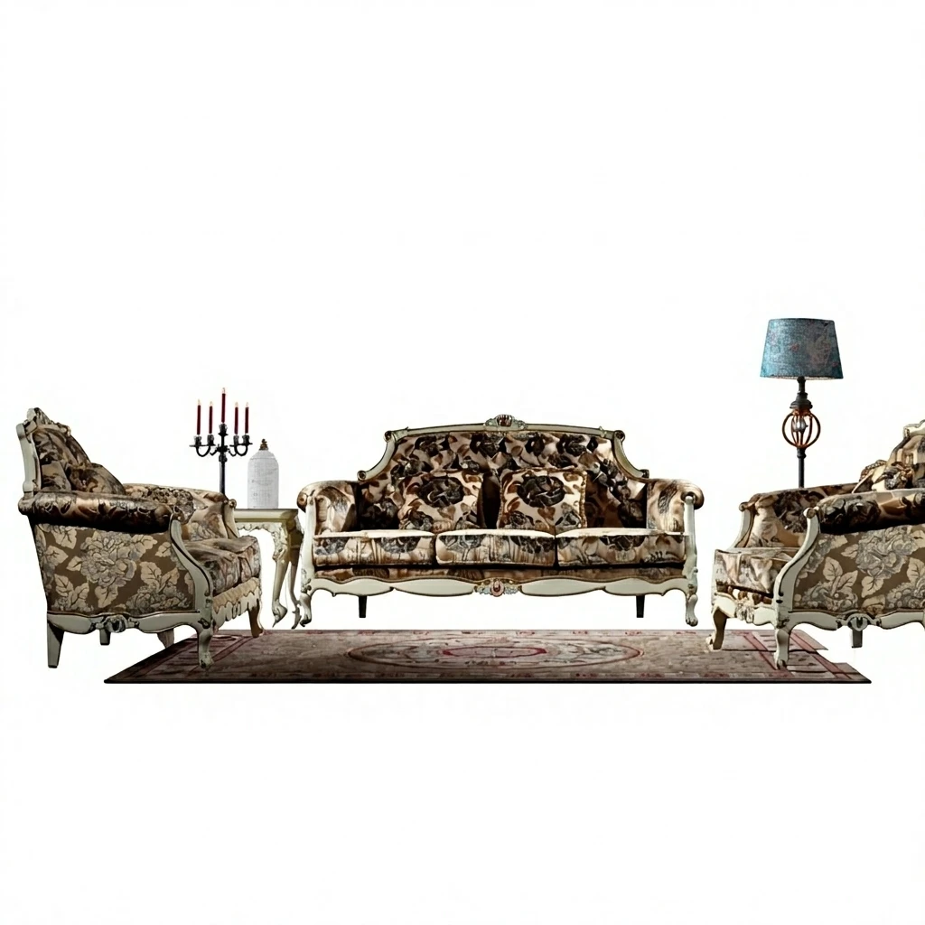 #Turkish Miranda Single Lounge Chair European Luxury French Court Furniture Fabric Carved Design High Density Sponge Living Room