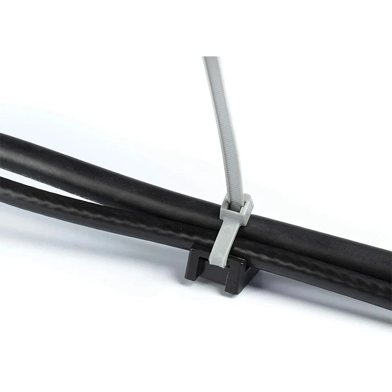 100/200/300PCS Cable Tie Mount Clips Saddle Type Zip Tie Mount Black Wire Base Holder Wire Fixing Clamp Cable Organizer image 4