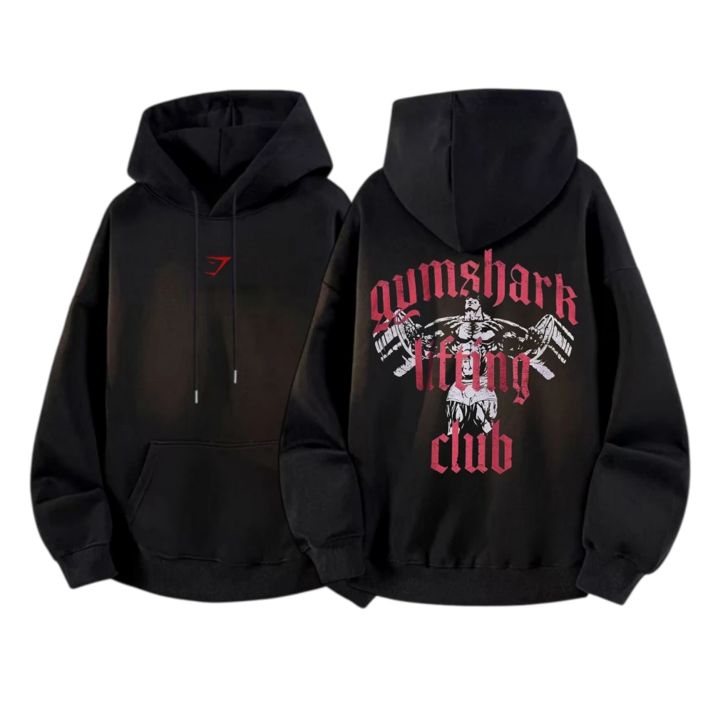 GYMSHARK Strength Training Cotton Hoodie, Weightlifting Dumbbells GYMSHARK Fitness Hoodie Coat