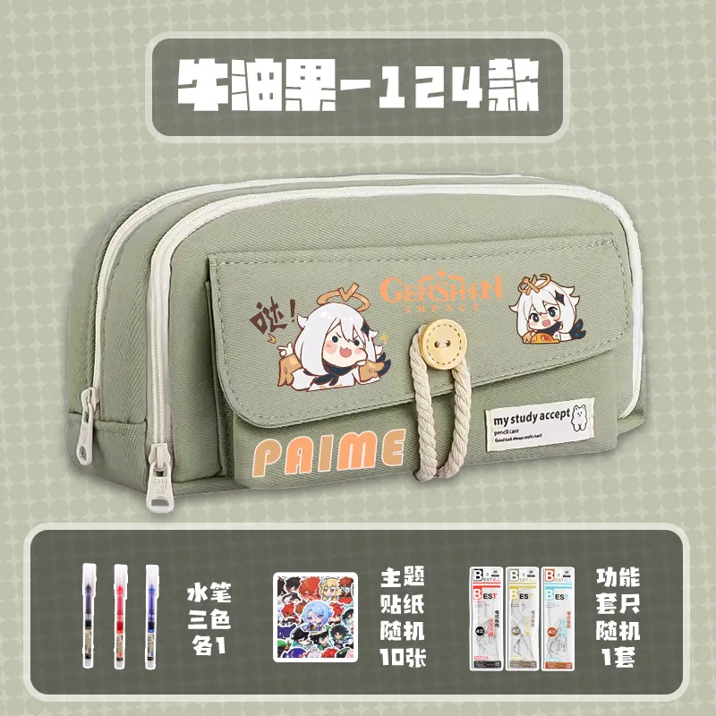 Game Anime Gs Impact Cos Balladeer Raiden Ei Arlecchino Venti Eula Etc. 2025 Q-version Print  Large Capacity Pencil Case Giving