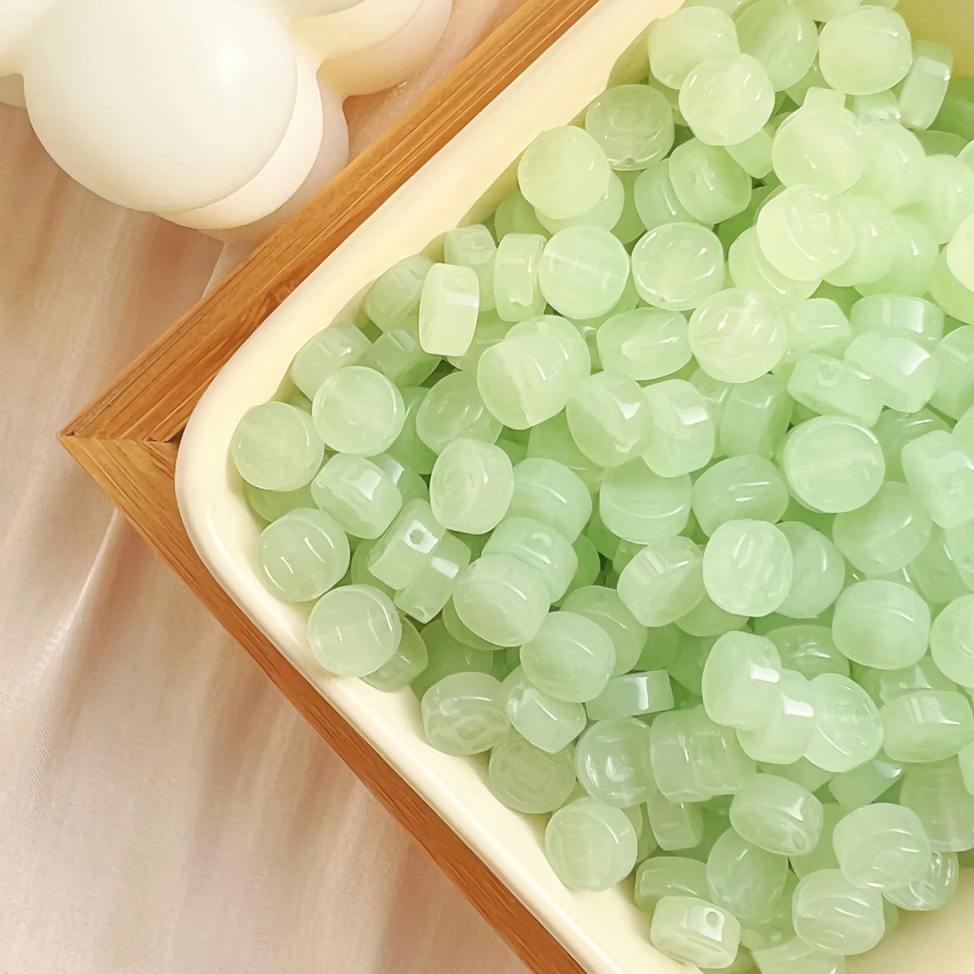 20 sztuk szklane imitacje jadeitu koraliki 8MM miedziane monety szklane koraliki dla DIY naszyjnik bransoletka tworzenia biżuterii dodatki odzieżowe — zdjęcie 6