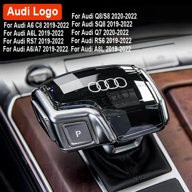 For Audi A4 A5 A6 A7 A8L Q5 Q7 Q8 RS4 RS5 RS6 RS7 S4 S5 SQ5 QS8 C8 S8 Crystal gear head Shift head Transmission handle cover 