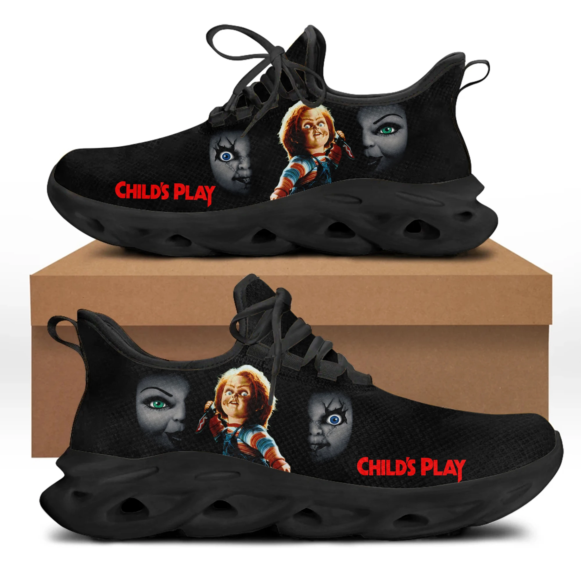 Childs Play Chucky Horror Movie Flats Sneakers Mens Womens Sports Running Shoes High Quality DIY Sneaker Customized Shoe