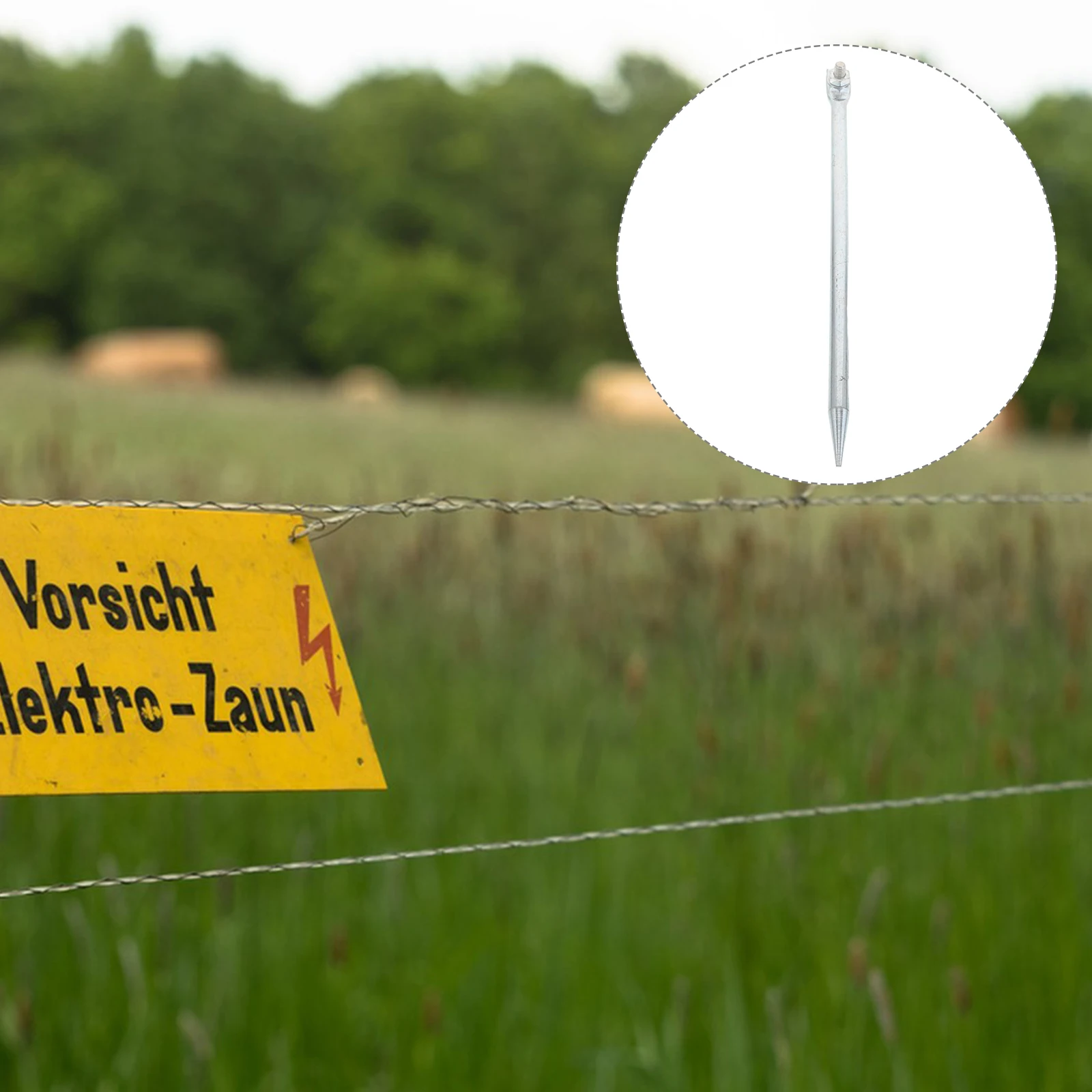 

12Mmx300Mm Solid Copper Grounding Rod Electric Fence Sturdy Galvanized Earth Pin For Outdoor Farms With Instant Conductivity For