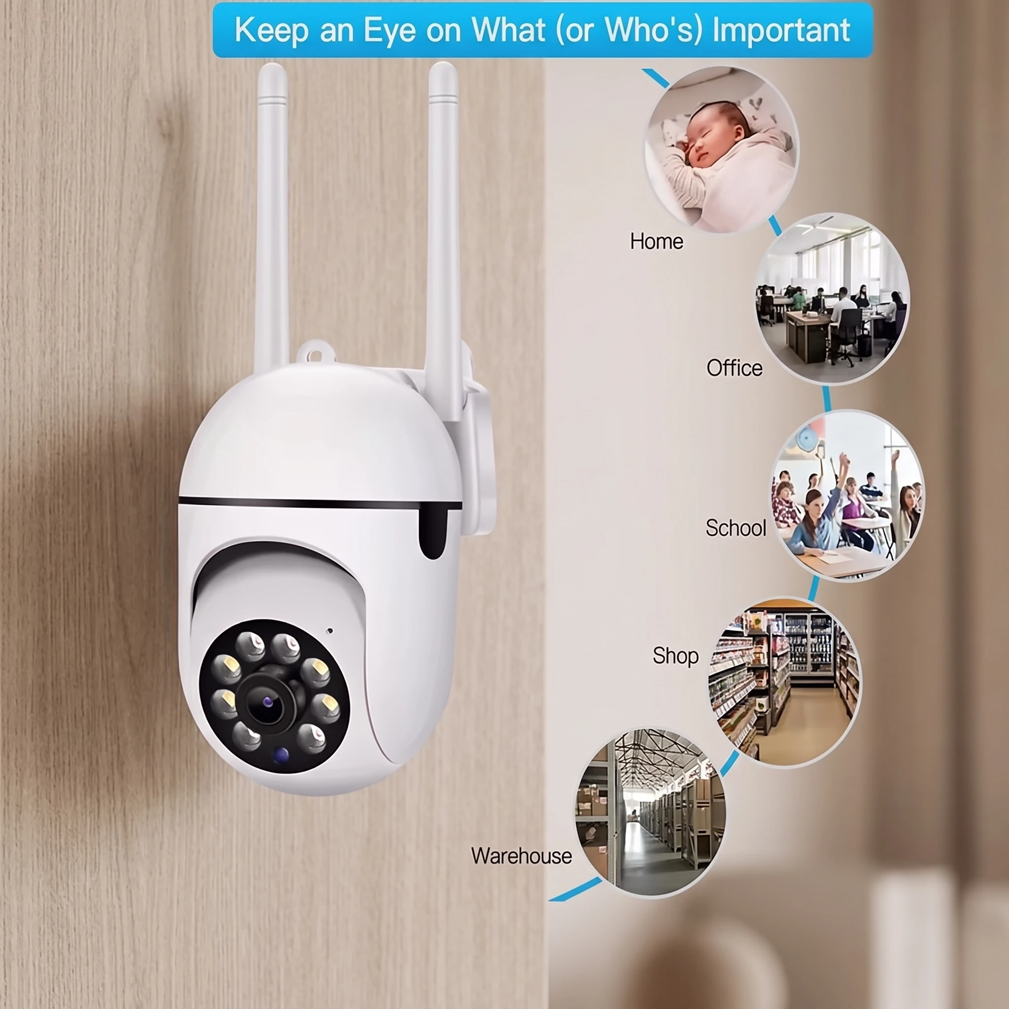 Easy Install E27 Bulb Camera 145 Wide Angle HD Night Vision WiFi Wireless PTZ Security Home Monitoring System Cloud