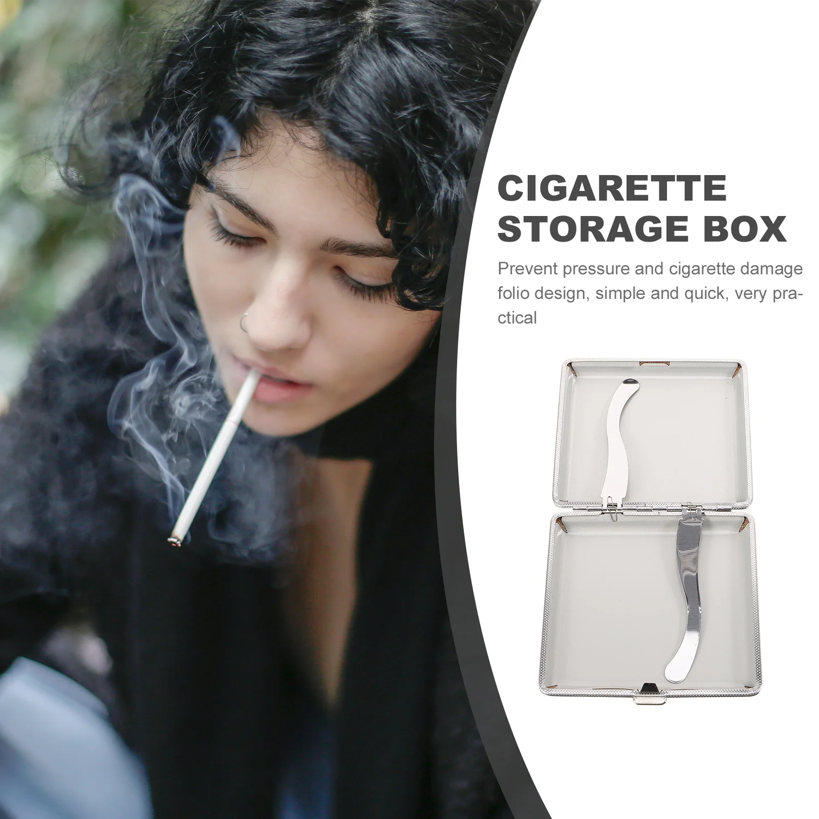 

1pcs Portable Box Flip Type Holder Case Travel Travel Cigarette Storage Box Storage Container For Men Cigarette Organizer