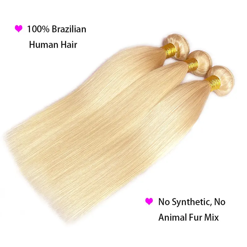 Extensiones de cabello humano brasileño, mechones de pelo liso y sedoso, 12-30 pulgadas, 10A, 1/613 unidades, 2/3