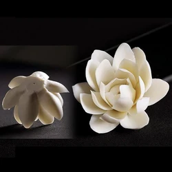 1PC Ceramic White Lotus Incense Burner Sandal Wood Incense Burner Ornaments Home Incense Stick Holder Aromatherapy