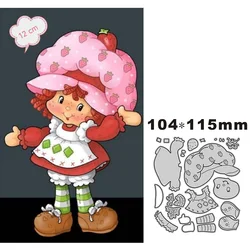 2023 New Girl Strawberry Hat Fruit Metal Cutting Dies for Scrapbooking Paper Craft and Card Making Embossing Decor No Stamps