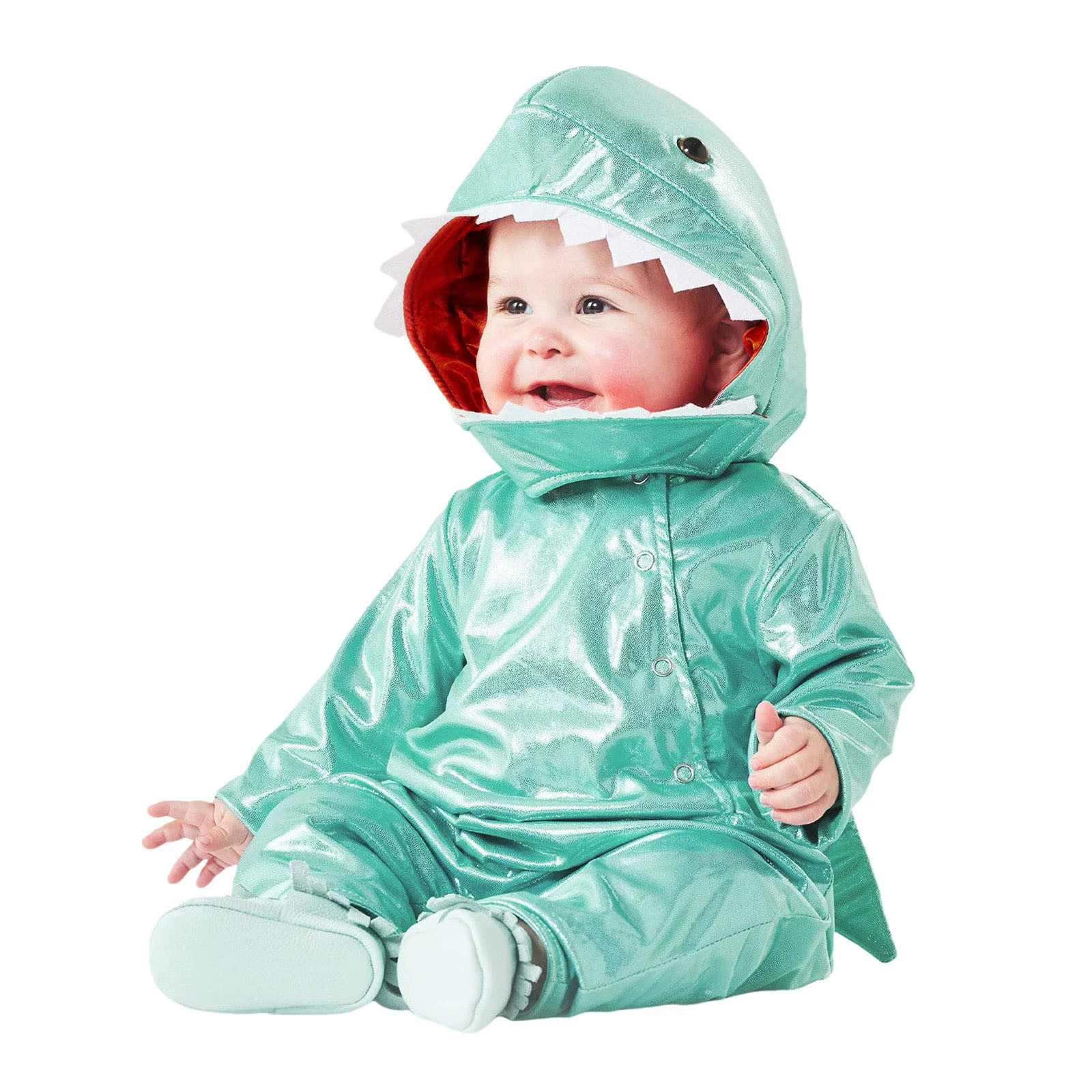 Baby Christmas Romper Hoodie Fleece Baby Costume Cartoon Shark Jumpsuit Cosplay Girls Romper Jumpsuit Infant Christmas Clothes